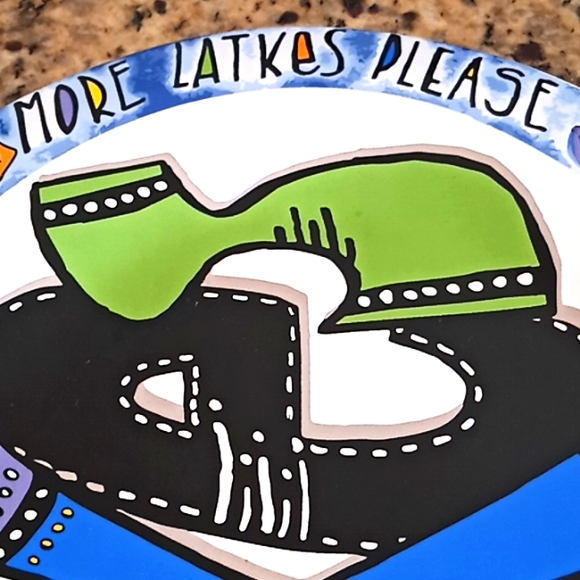 "LATKES" Appetizer Serving Platter. By, Jessica Sporn 2015. Beautiful Colors. - Picture 8 of 15